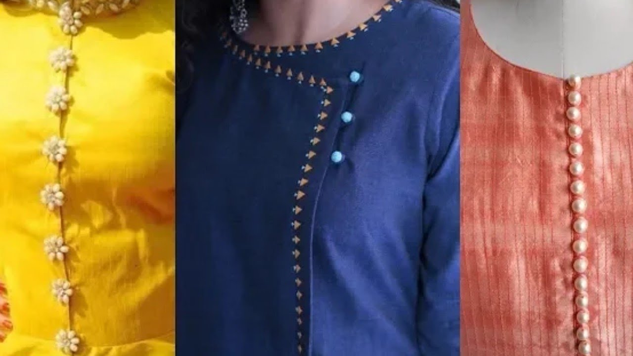 सूट के गले के डिजाइन 2020 with Buttons Kurti sleeves designs Suit