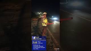 Pers Sat Lantas Res Sergai Melaks Giat Blue Light Patrol di Seputaran Pos Lantas Sei Sijenggi