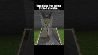 these fake iron golem tricked a zombe..