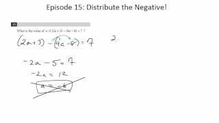 Episode 15 Distribute the Negative New PSAT Math No Calculator