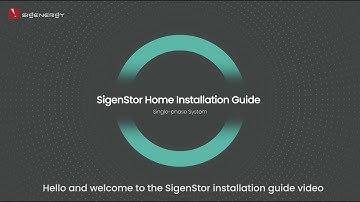 SigenStor EC Single Phase Installation Video
