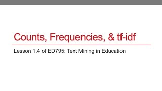 Celebrity ED795 Lesson 1.4 (Counts, Frequencies, & tf-idf) Wealth