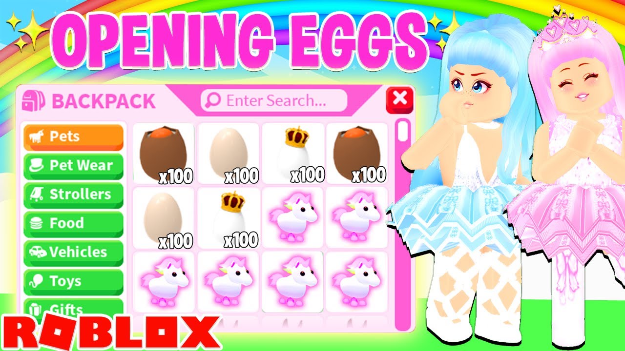 Opening Every Egg To See Which One Gives A Legendary Pet First Roblox Adopt Me - roblox adopt me bunny carriage roblox free lvl 7 script