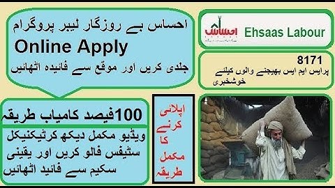 online apply ehsaas labour program | Prime minister Pakistan scheme | Ehsaas Labour program 2020