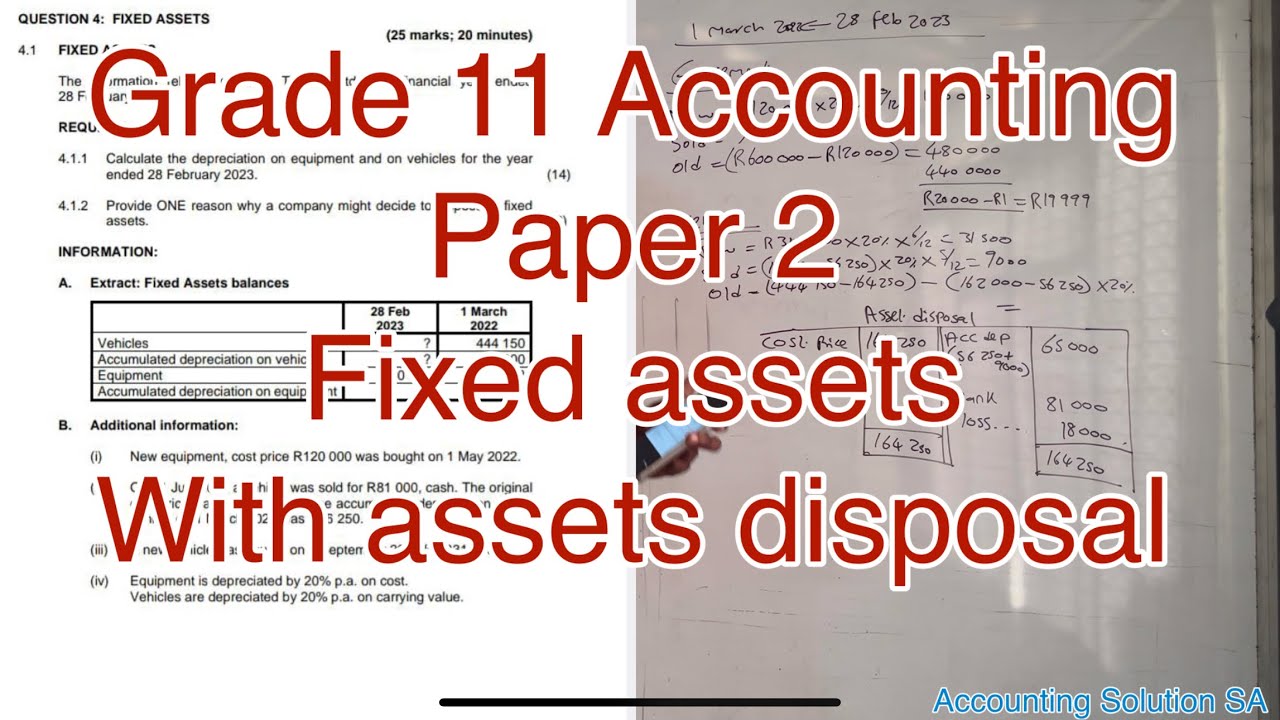 Grade 12 Accounting Term 2 | Fixed assets Paper 2 Exam Paper - YouTube