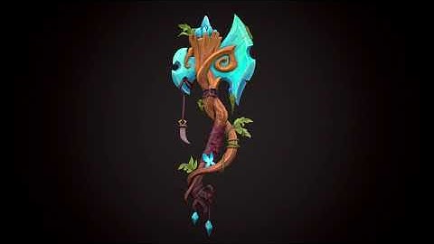 Axe 3D-model / hand-paint texturing