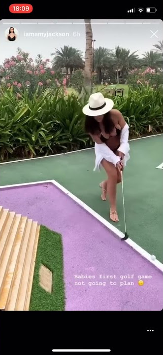 Amy Jackson Playing Golf In Bikini
