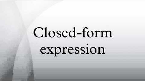 Closed-form expression