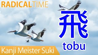 Learning Radical of Japanese Kanji【飛】(tobu/ fly)