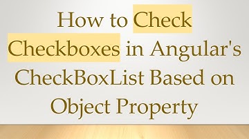 How to Check Checkboxes in Angular