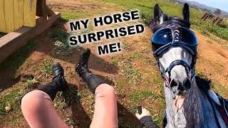 My HORSE SURPRISED ME Our 1st Day BACK! | GoPro Helmet Cam 2024