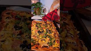 Homemade Vegan Pizza ?پیتزا سبزیجات shorts plantbased آشپزی پیتزا_رژیمی food