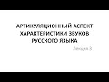 Видеолекция "Артикуляционный аспект характеристики звуков русского языка"