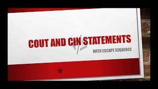 cout,cin Statements And Escape Sequences | Easy Explaination |  C++ | Fuzy Academy