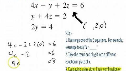 Using the substitution method with 3 variables