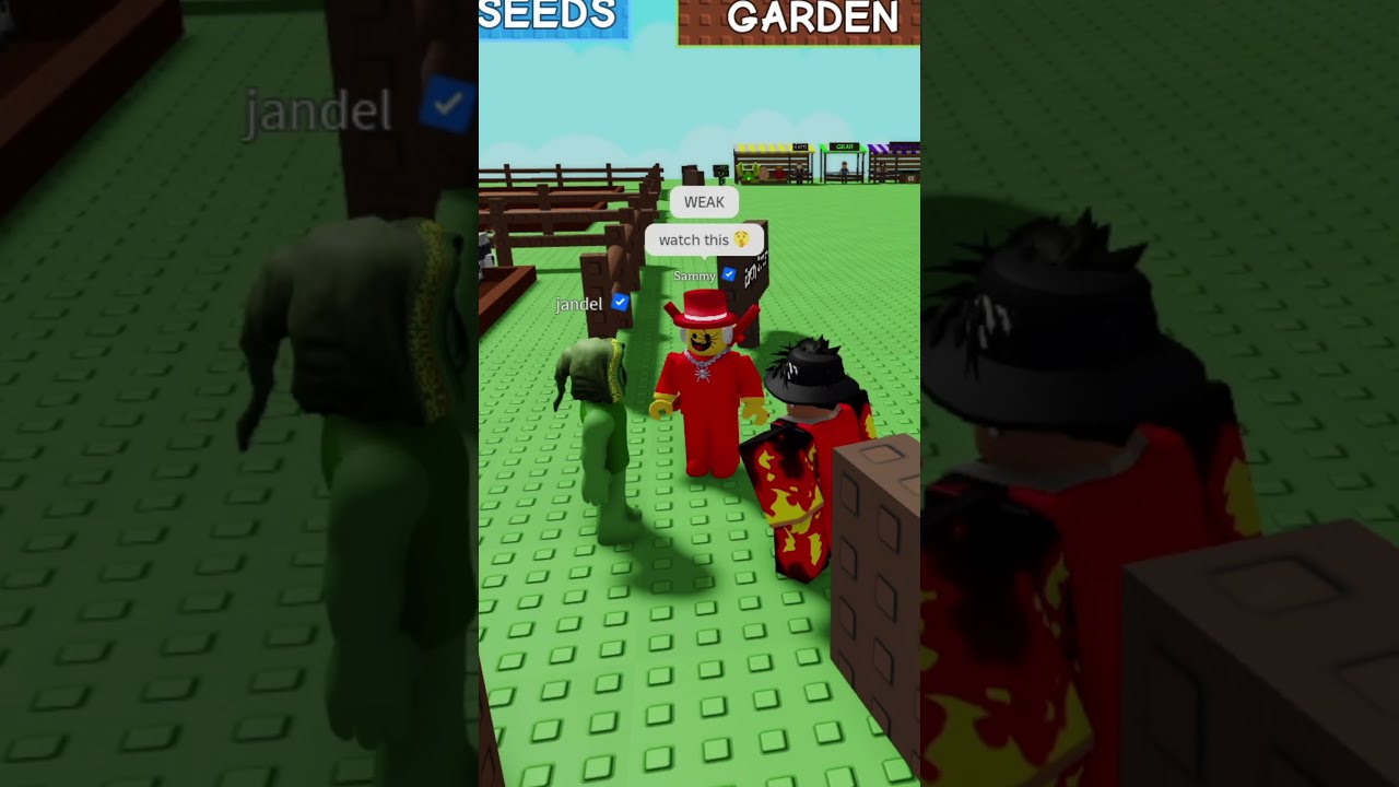 JANDEL VS SAMMY ADMIN ABUSE Roblox Growagarden Shorts