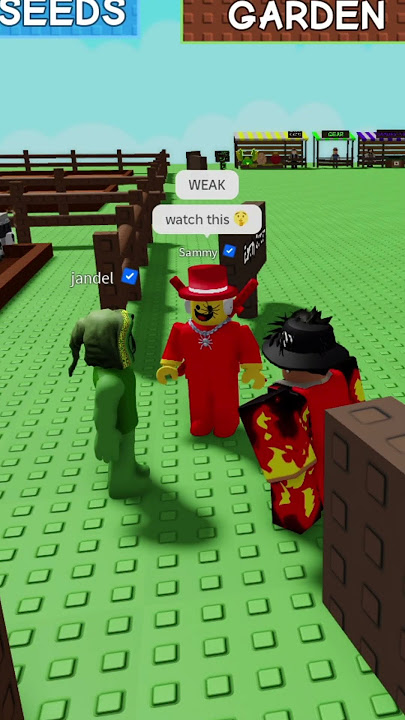 JANDEL VS SAMMY ADMIN ABUSE! ⚔️ #roblox #growagarden #shorts