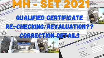 MH-SET 2021 | Certificate | Qualified | Re-checking