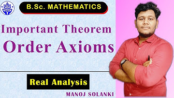Order Axioms: Important Theorem | Order Axioms || MS MATHS | #bscmaths #msmaths