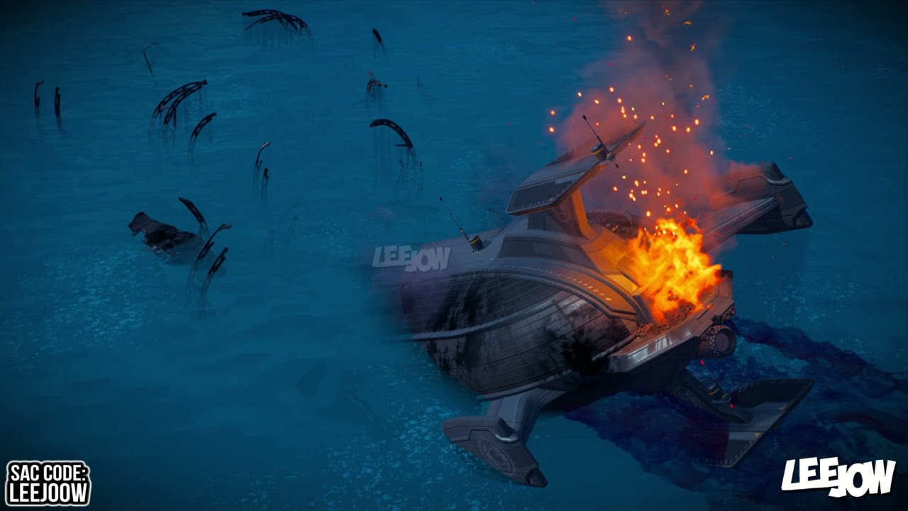 Fortnite - I.O. Airship / Blimp Crash Site | Tropical Ocean | Night Loop [Quad Audio] (Ambience)