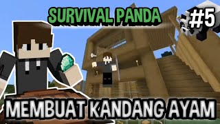 Membuat Kandang Ayam - Minecraft Survival Panda Indonesia #5