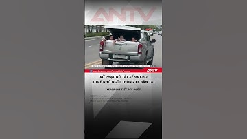 Phạt nữ tài xế cho 3 trẻ nhỏ ngồi sau thùng xe bán tải #antv #shorts #quangninh #taixe #giaothong