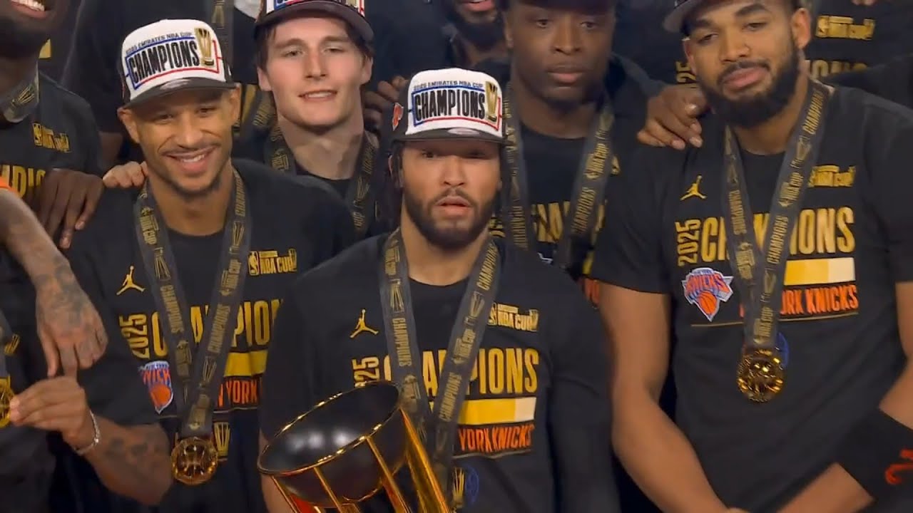 FULL New York Knicks NBA Cup Trophy Presentation - YouTube