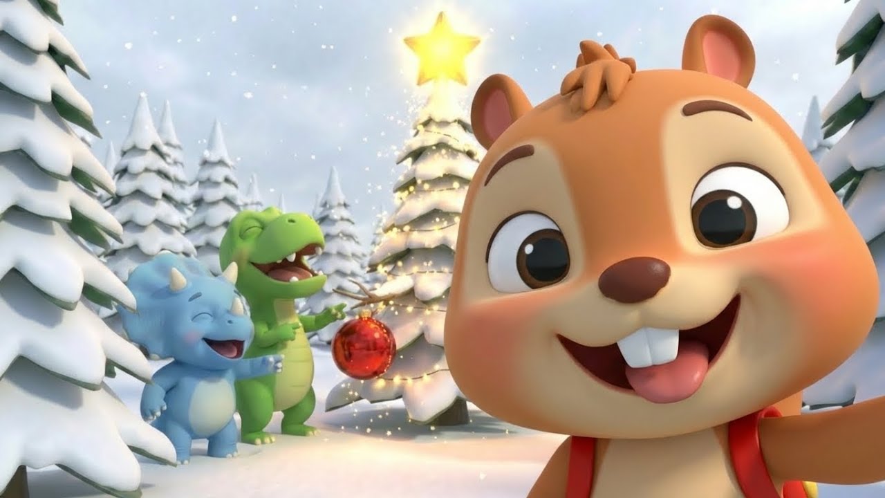 Christmas Songs for Kids + Dinosaurs! 🎄 Learn Colors & Nursery Rhymes | Chippy's Playhouse