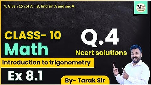 Class 10 Ex 8.1 Q4 | Class 10 Trigonometry | CBSE | NCERT solutions| introduction to trigonometry