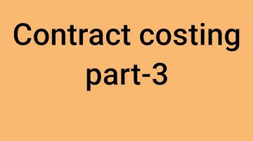 Contract costing // part-3 // Work in progress account // Contract account