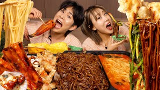 ASMR MUKBANG 새벽2시에 짜장면에 파김치+얼큰 해물짬뽕 +탕수육, 장어, 치즈가리비 먹방🔥이걸 1000원에 살수있다고?! 🏃‍♂️