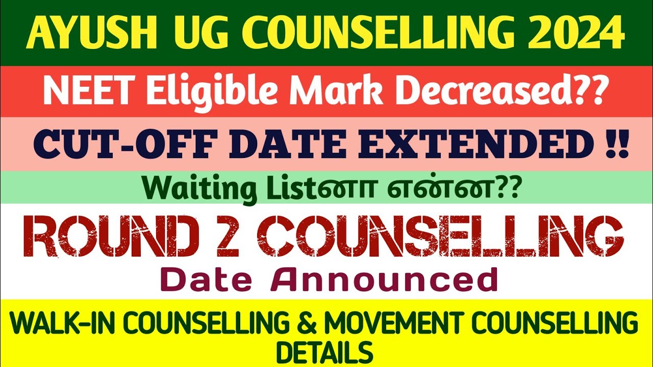 Ayush Counselling 2nd Round | Ayush Counselling 2024 | Ayush Second ...