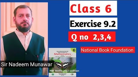 Class 6 Exercise 9.2 Q no 2,3,4 How find the area of Shaded region Ex 9.2 NBF Maths Sir Nadeem