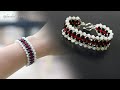 Beaded bracelet with bicone and seed beads. How to make jewelry