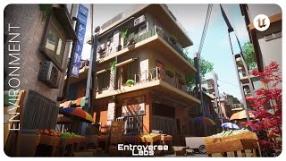 Stylized Japanese Street - Modular Asian Alley Market Pack - 3D Unreal Engine Environment Pack