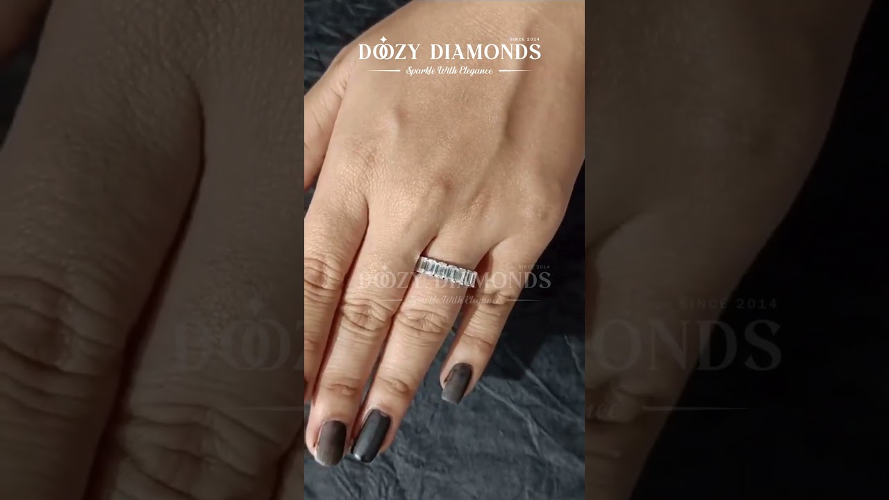 ✨ Emerald Cut Half Eternity Diamond Wedding Band 💍