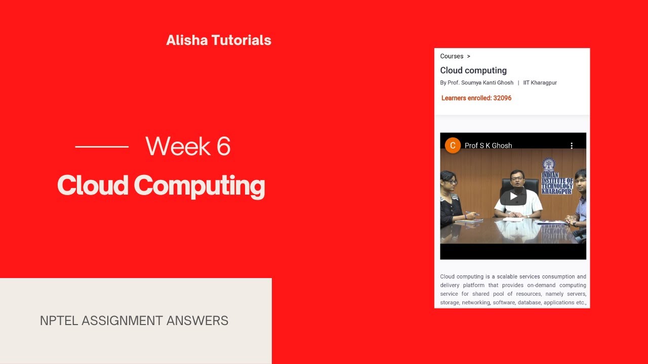 Cloud Computing Nptel Assignment Answers Week 6 | Jan 2021 - YouTube