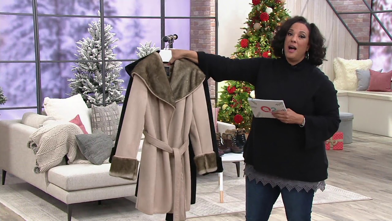 G.I.L.I Faux Shearling Collar Coat on QVC