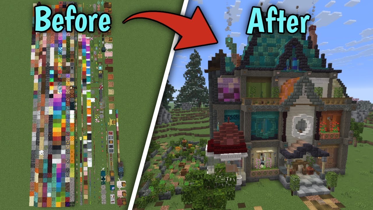 Building a house using EVERY block in Minecraft! - YouTube