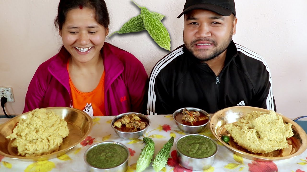 Makai Ko Dhido Eating Challenge || मकैको ढिडो || Food N Fun Nepal || World Food ||