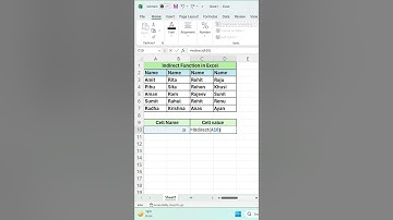 Indirect Function in Excel |how to use Indirect Function in Excel |@Codecraft_learnstech