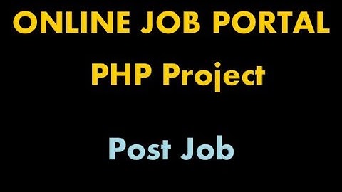 Online Job Portal Project In PHP - Php Project Tutorial (Hindi) - 16