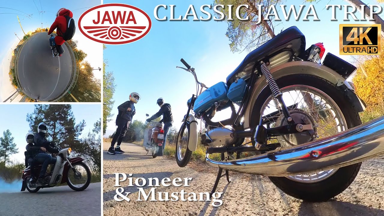4Kquality | Riding Classic Jawa Pioneer Motorcycles | Výlet na pionieroch | GoPro, Insta360 | Fichtl