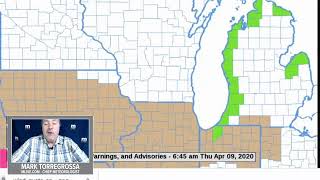 Michigan Weather Forecast - Thursday, April 9, 2020