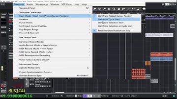How to return to start position using tha space bar ? cubase 13 || How to return to start position