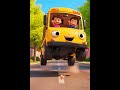 🚌 Yellow Bus Spin | बस के पहिये गोल गोल - 3D Kids Rhyme #BusKePahiye #JigglyRhyme  #3DSchoolBus