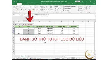 Đánh số thứ tự khi lọc dữ liệu