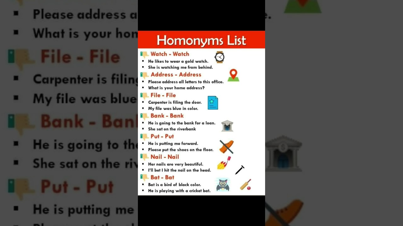 Homonyms/Step Up Your Vocab 