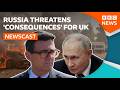 Russia threatens UK over Ukraine war drones | BBC Newscast