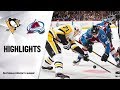 NHL Highlights | Penguins @ Avalanche 1/10/20